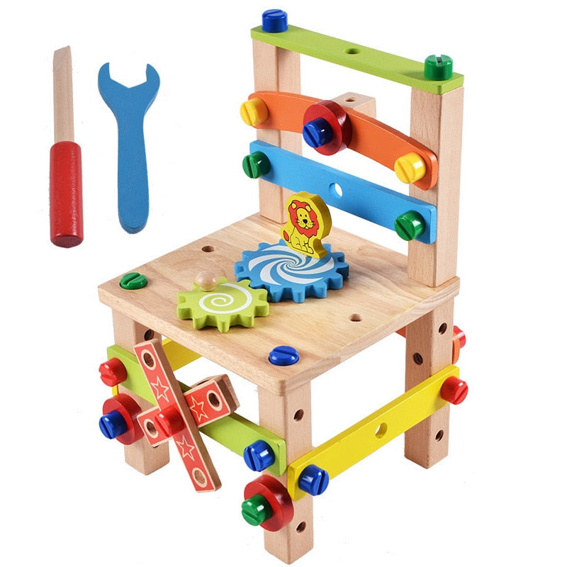 Montessori Wooden Construction Toy for Screen-Free Play