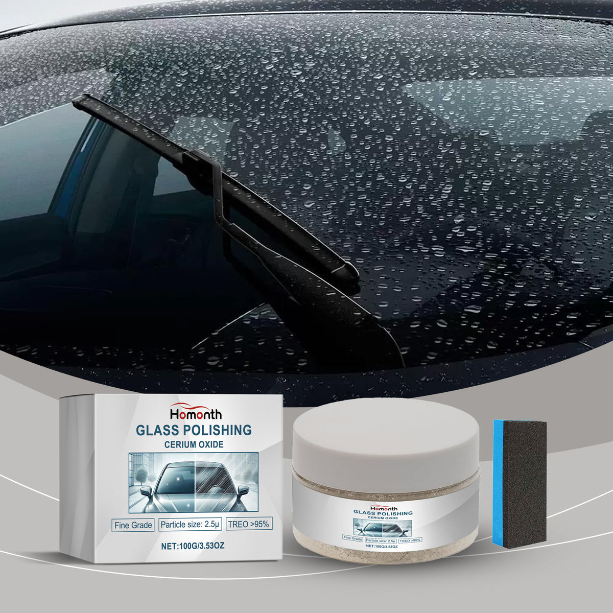 Cerium Oxide Glass Polish for Clearer Windshields
