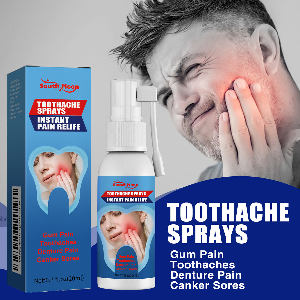 Oral Care Spray for Targeted Toothache and Gum Relief
