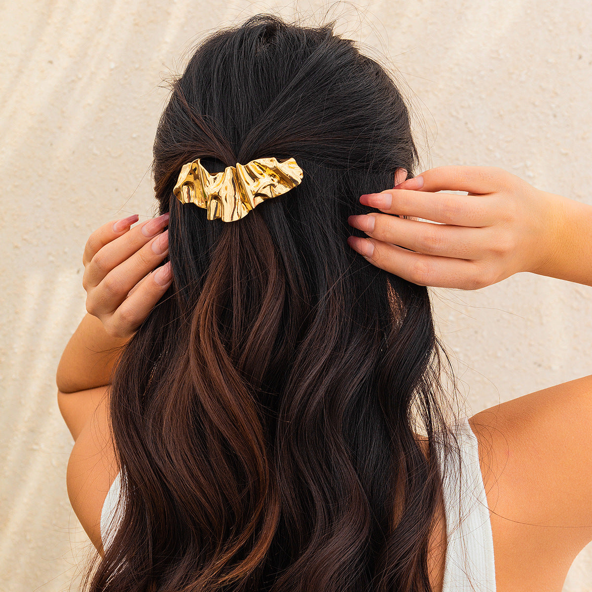 Sculptural Gold Hair Clip For Effortless Polished Hair