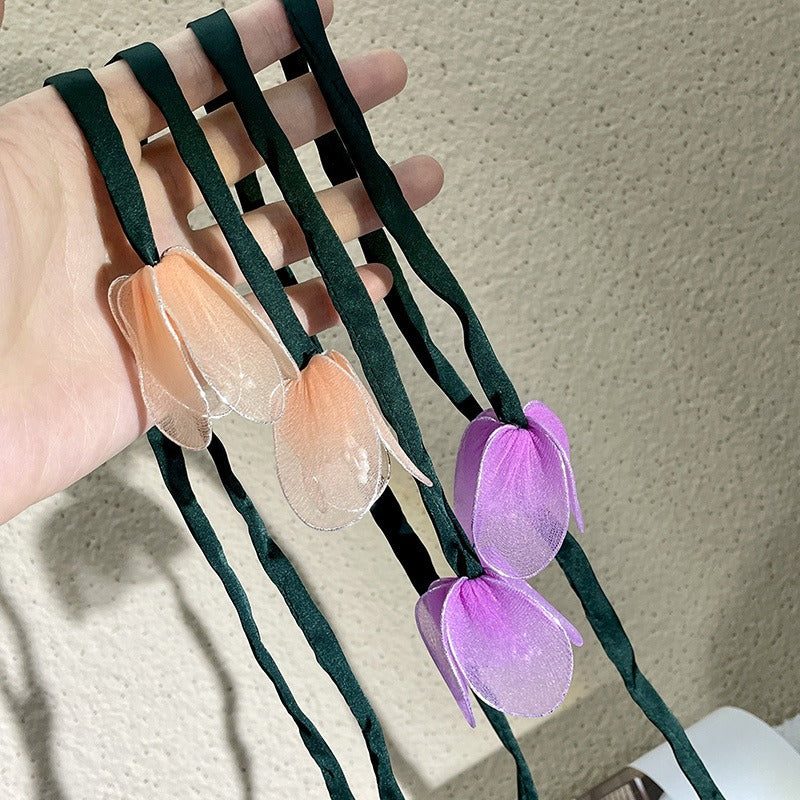 Tulip Hair Loop — Romantic 3D Flower Ponytail Accent