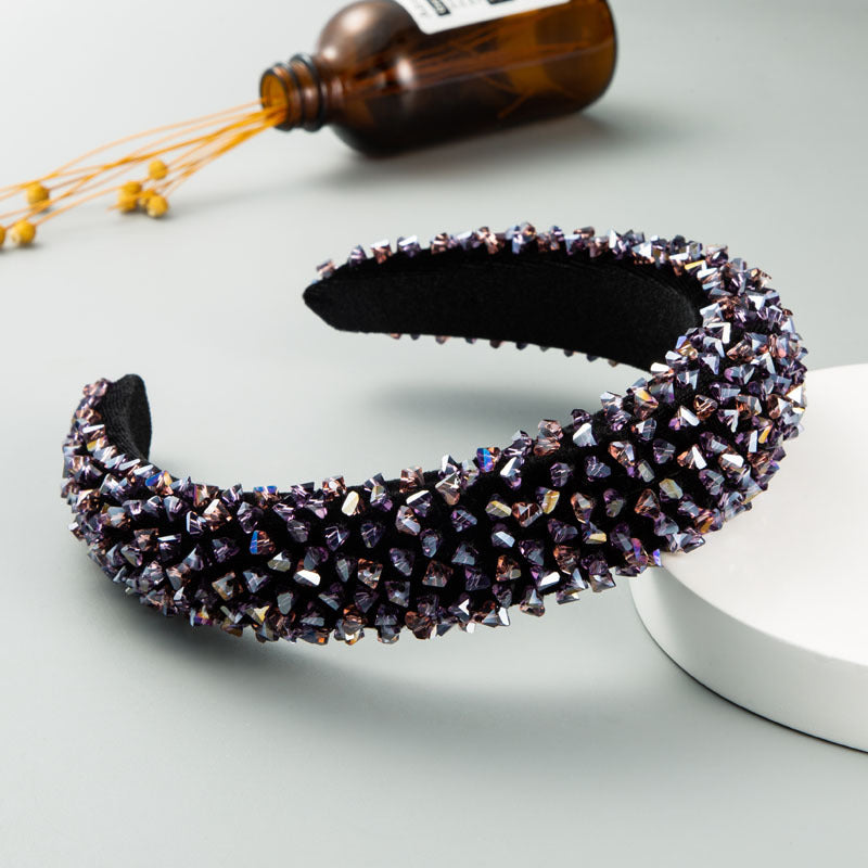 Beaded Headband With Hand-Stitched Baroque Sparkle
