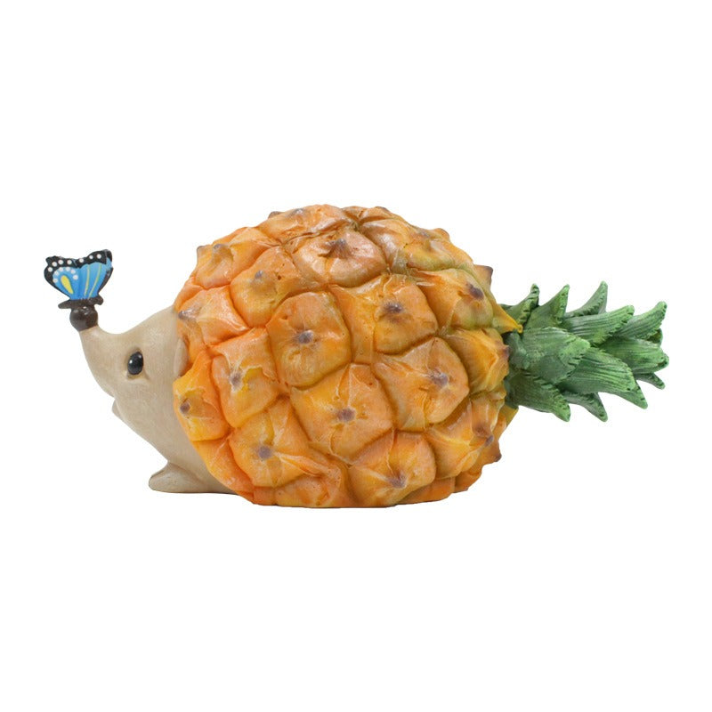 Outdoor Resin Pineapple Hedgehog Garden Figurine