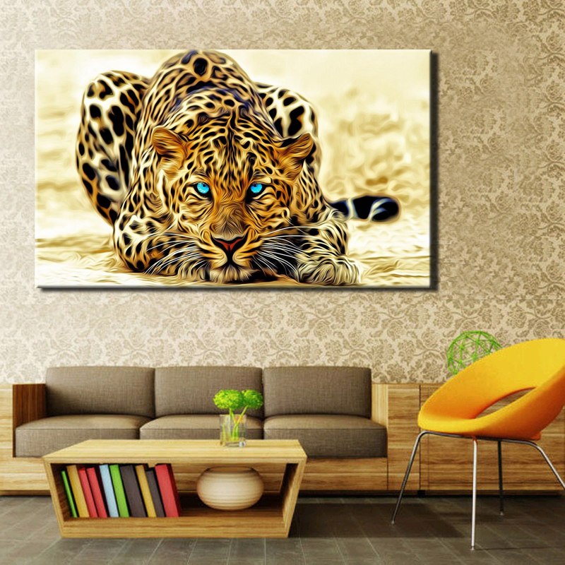 Large Leopard Canvas Wall Art for Bold Modern Interiors