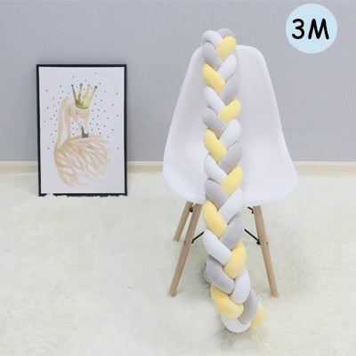 Braided Baby Bed Bumper for Cozy Nursery Bed Decor