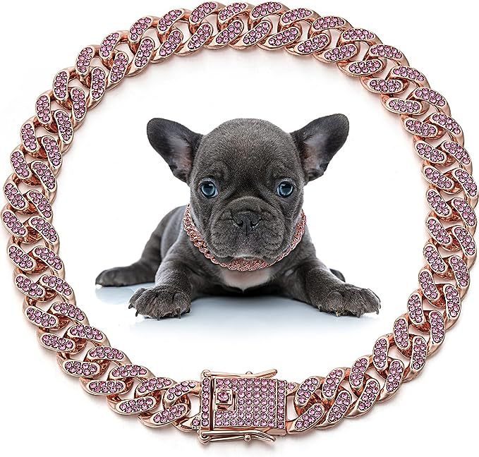 Cuban Chain Pet Collar for Glamorous Photo Style