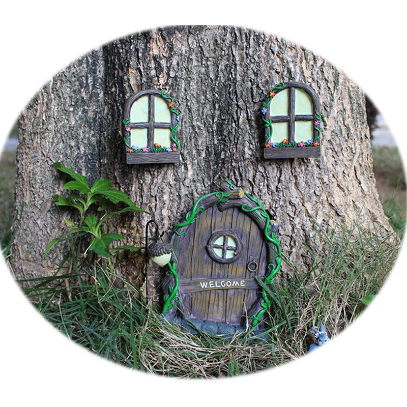 Glow-in-the-Dark Fairy Door for Trees and Garden Decor
