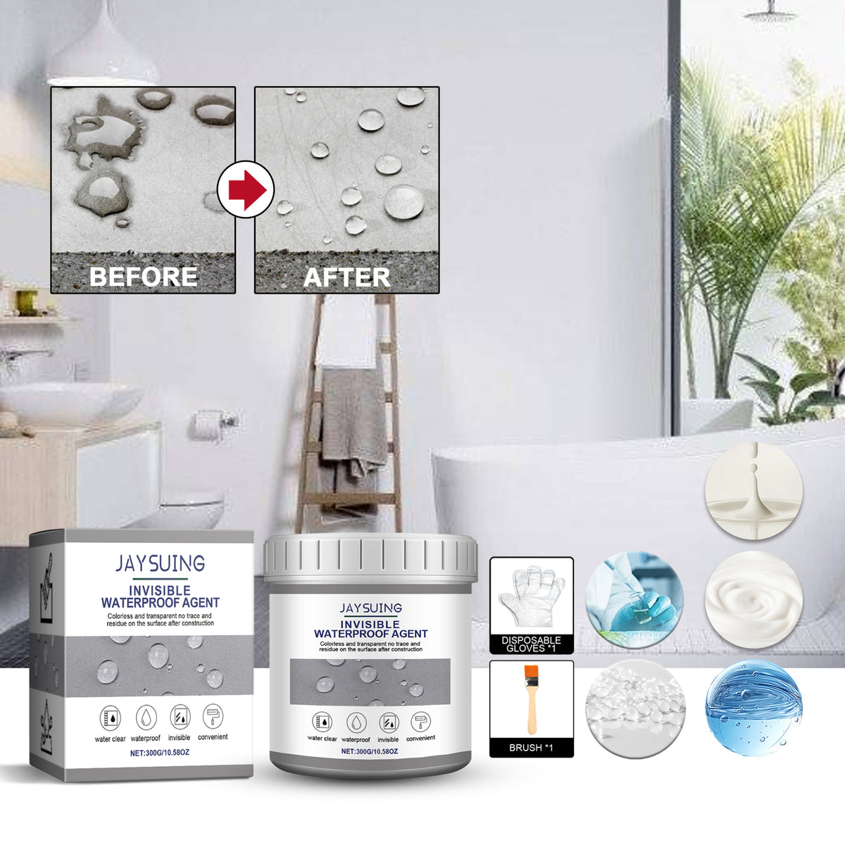 Waterproof Sealant for Bathroom Leak Repair & Tiles