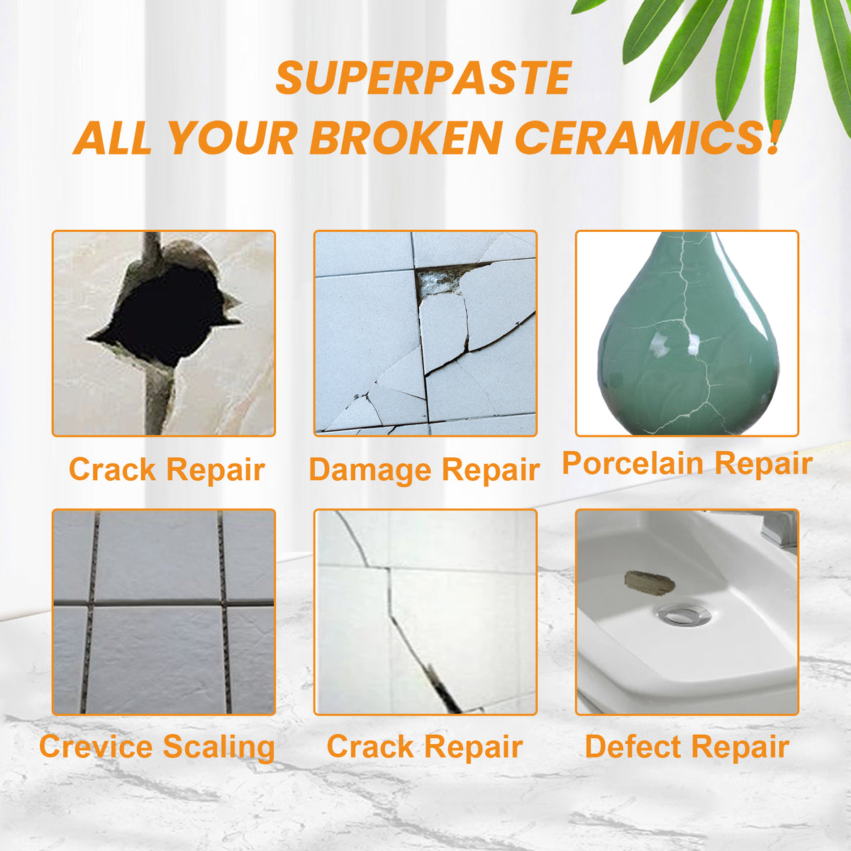 Tile Repair Paste Kit for Cracks, Chips, Pits & Holes