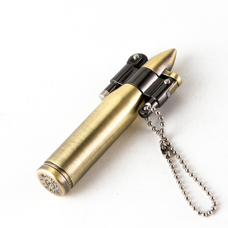 Windproof Metal Bullet Lighter with Hanging Chain Gift