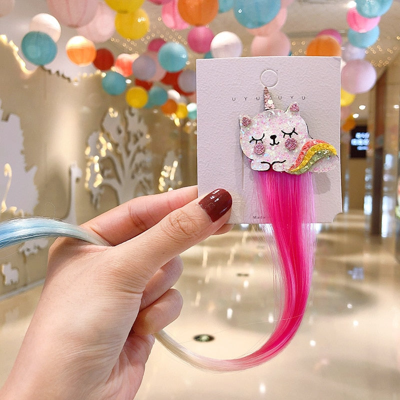 Kids Hair Clips for Colorful Rainbow Party Hairstyles