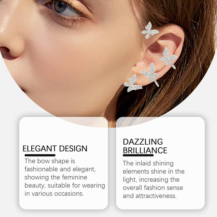 No-Piercing Butterfly Ear Cuff With Sparkling Bow