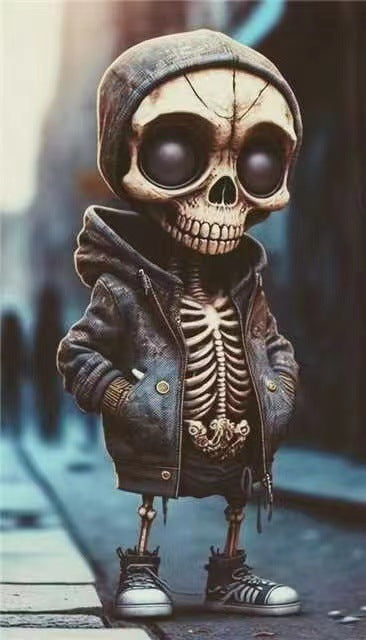Hooded Skeleton Figurine for Gothic Halloween Decor