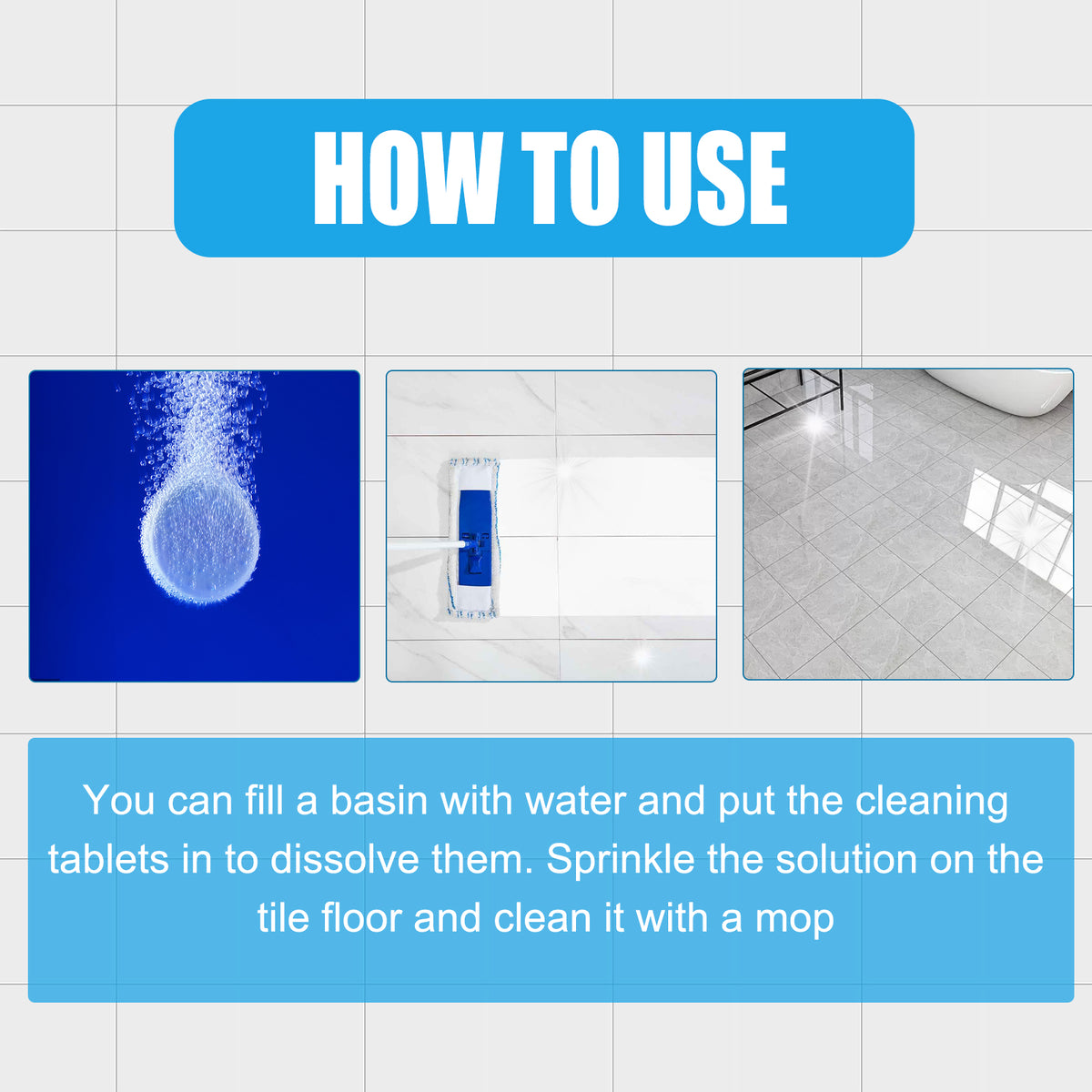 Tile Cleaning Tablets for Sparkling Bathroom Surfaces