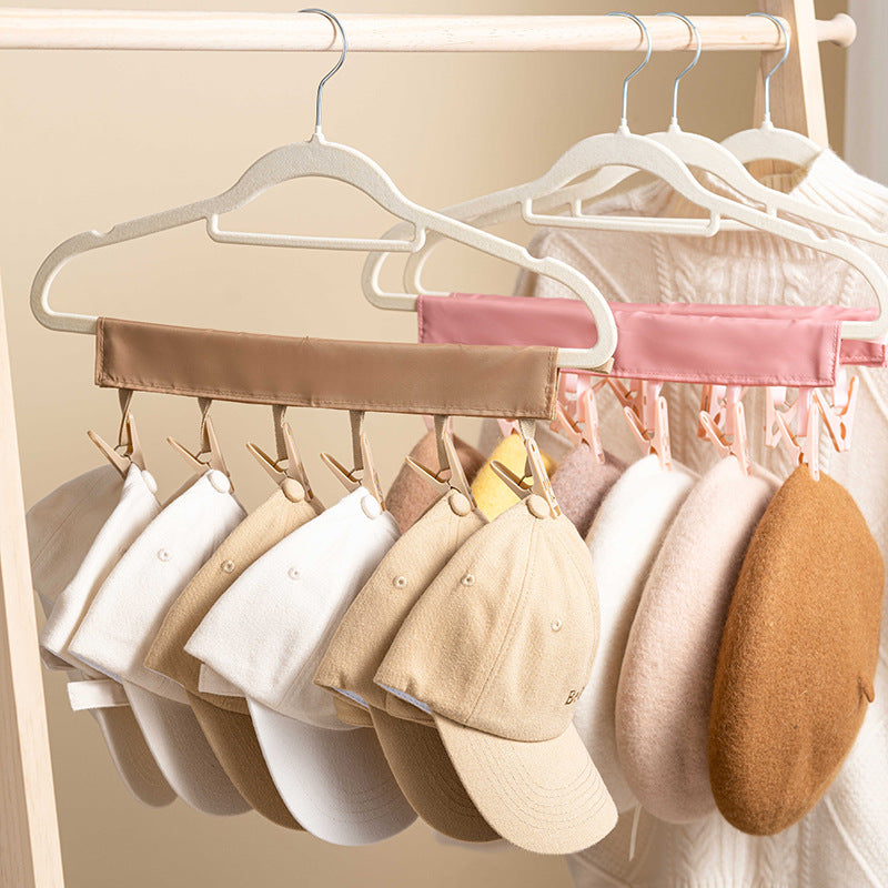 Portable Hat Drying Hanger with Spring Clips for Caps