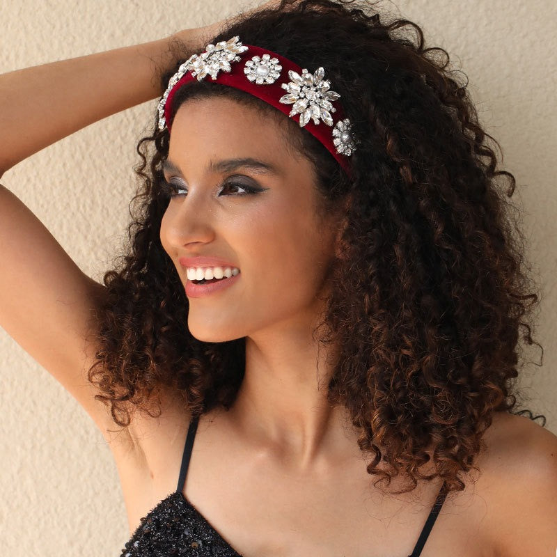 Velvet Pearl Headband for Effortless Occasion Glamour