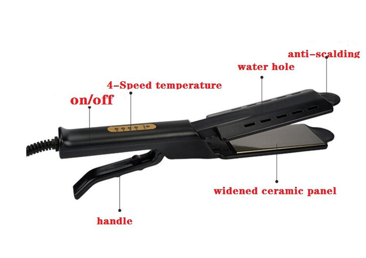 Hair Straightener Wide Ceramic Plates, Adjustable Heat