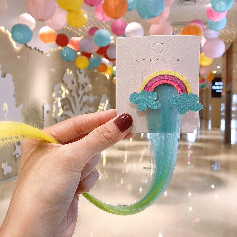 Kids Hair Clips for Colorful Rainbow Party Hairstyles