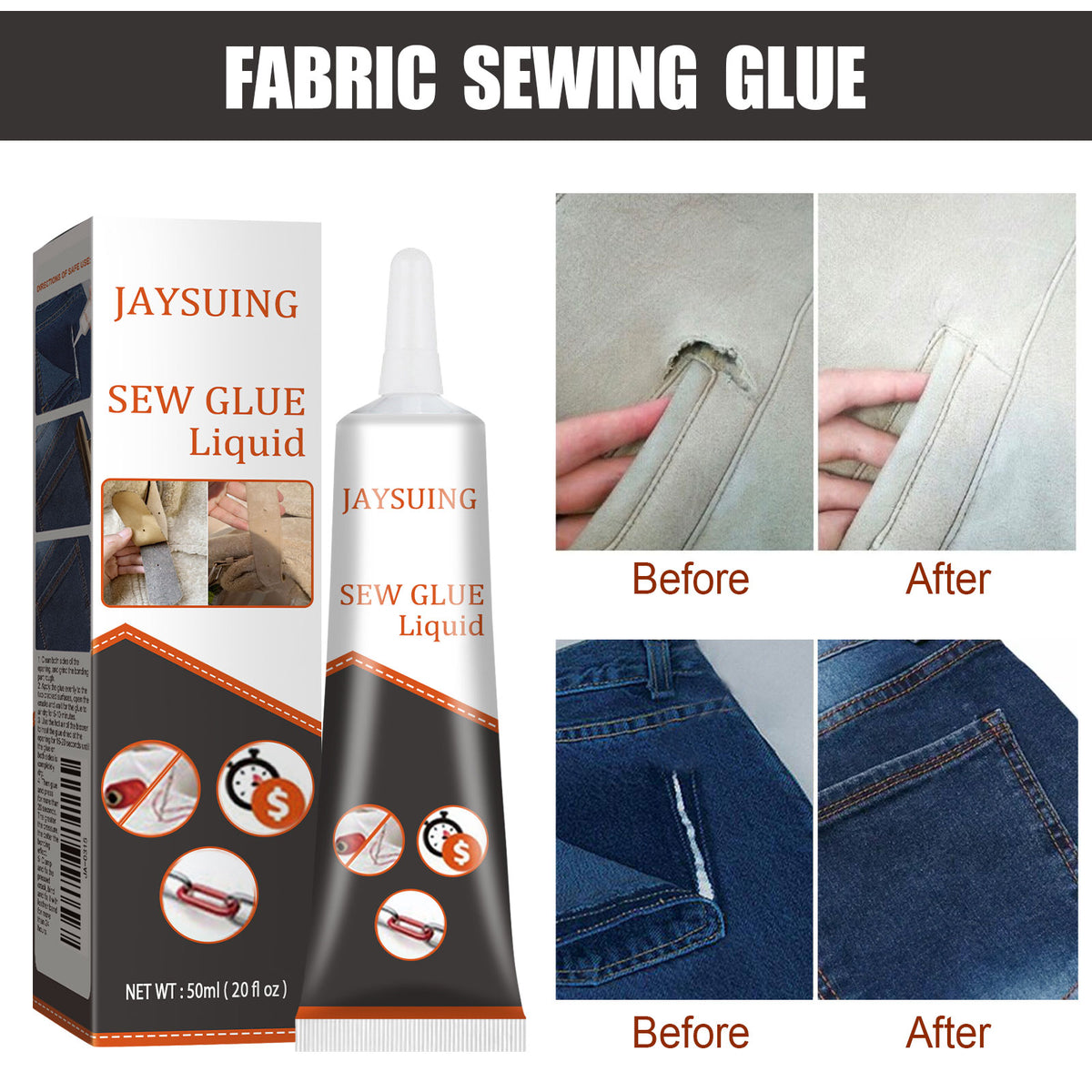 Fabric Glue for Clothing & Shoes | Fast No-Sew Repairs