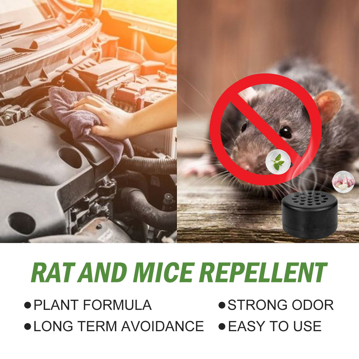Plant-Based Rat and Mice Repellent Pills for Car and Home