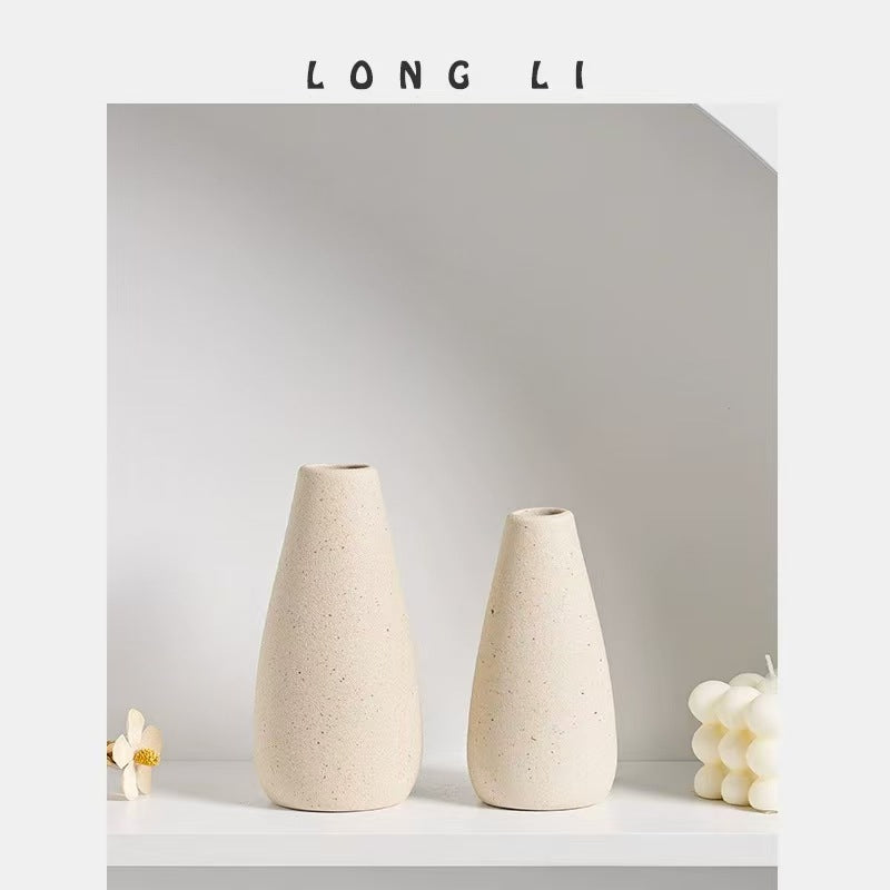 Minimalist Speckled Ceramic Vase for Dried Flowers
