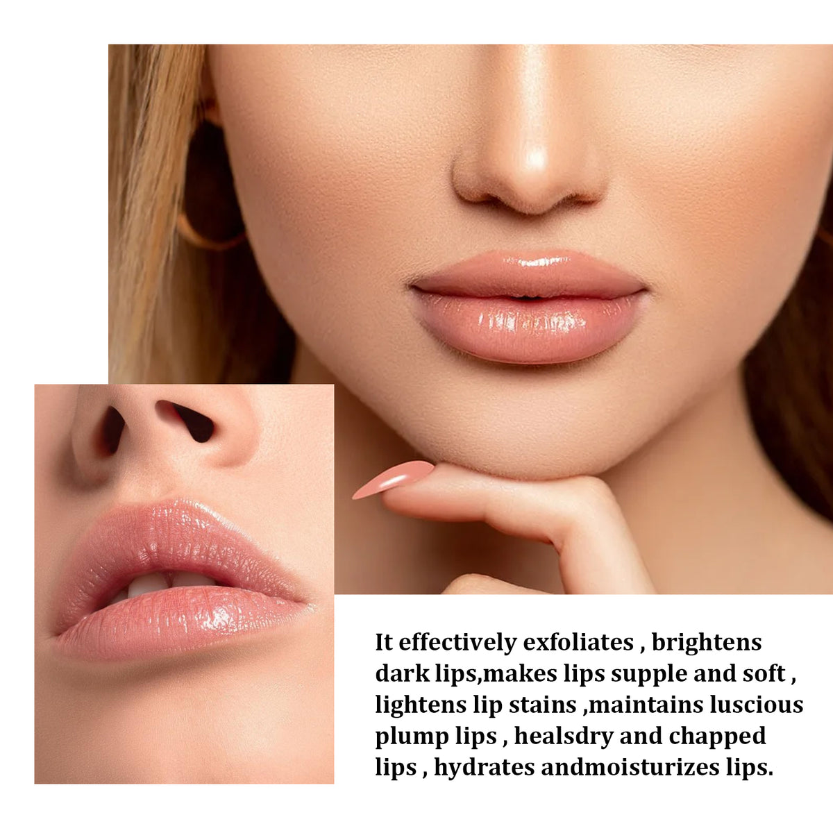 Lip Scrub for Dry, Chapped Lips, 20g Brightening Balm