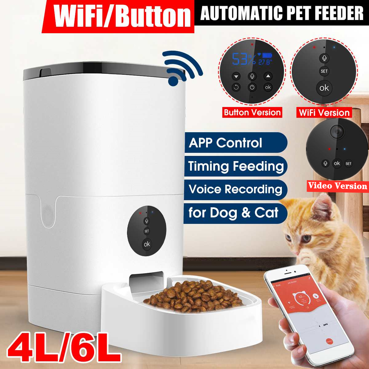 Automatic Pet Feeder With Scheduled Portion Control