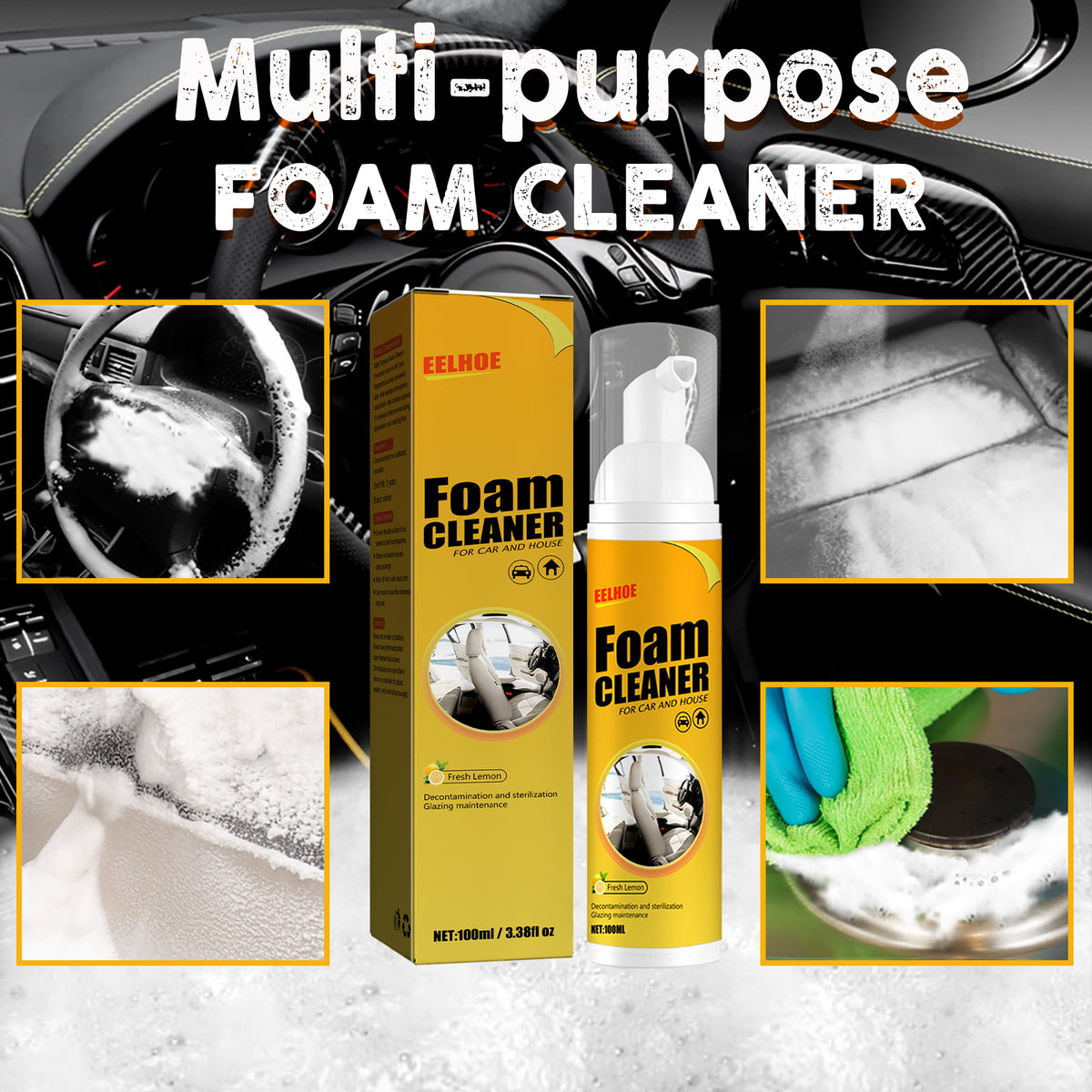 Automotive Foam Cleaner for Leather & Interior Care