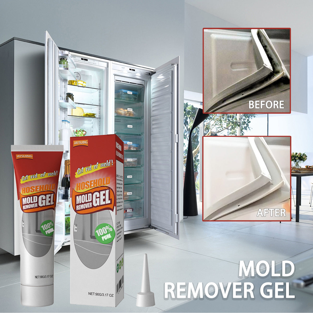 Mold Removal Gel for Walls, Bathrooms & Appliance Seals