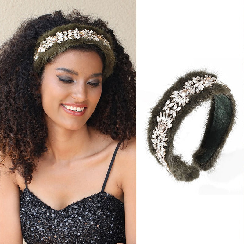 Velvet Crystal Headband for Glamorous Hair Styling
