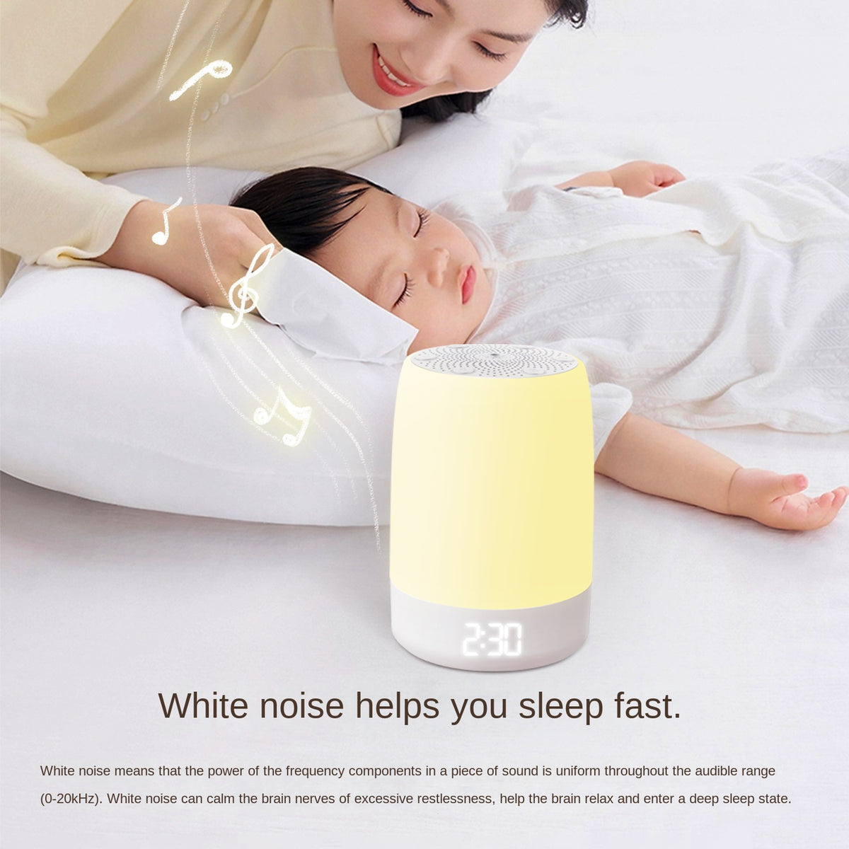 White Noise Sleep Machine with Warm Night Light & Timer