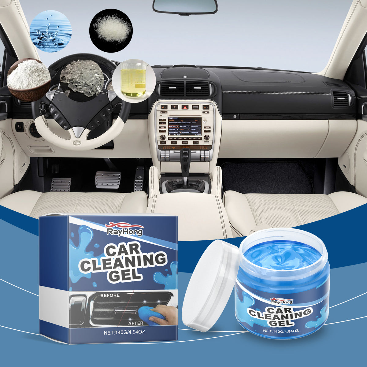 Automotive Cleaning Gel for Dust-Free Interior Gaps