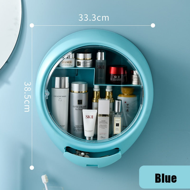 Wall-Mounted Makeup Storage Box with Dust Cover Door