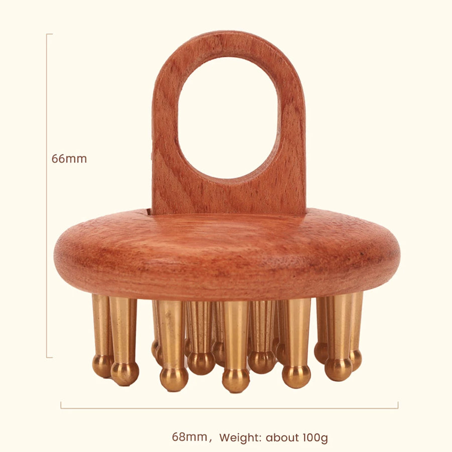 Copper Wood Gua Sha Massage Comb – Antimicrobial Scalp