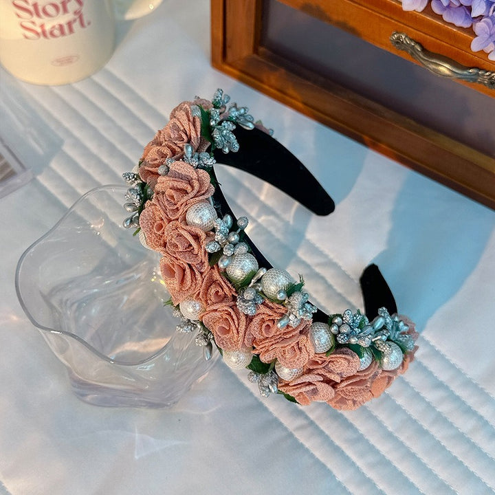 Baroque Pearl Flower Headband For Glamorous Style