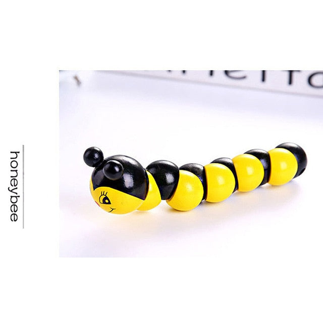 Colorful Wooden Worm Puzzle Toy for Fine Motor Skills