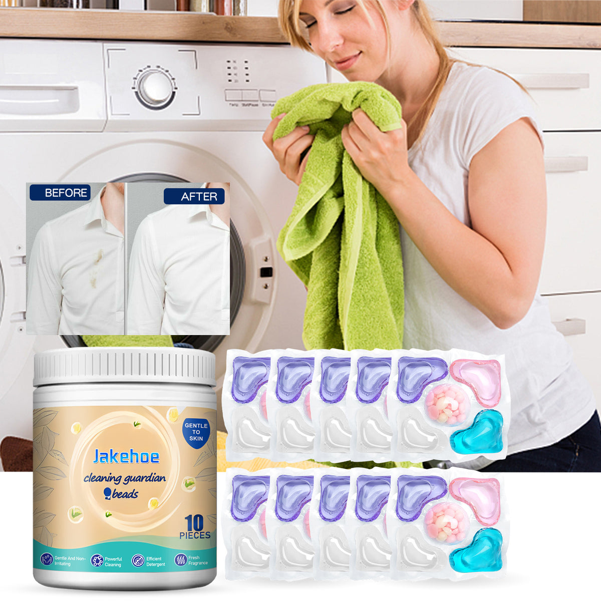 Laundry Detergent Beads for Stain Removal & Freshness