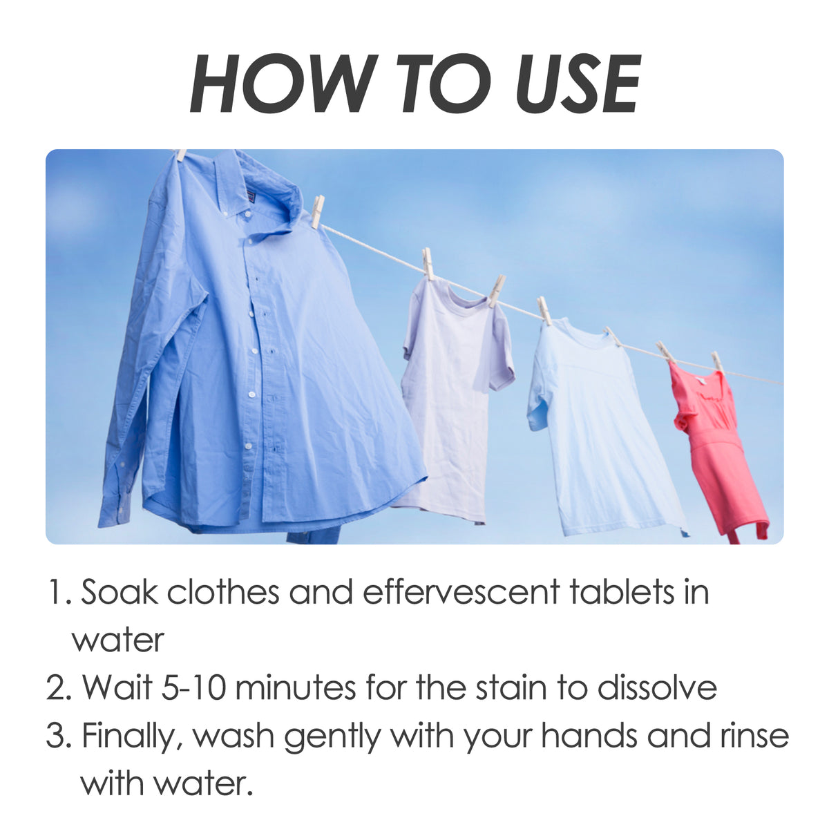 Bio-Enzyme Stain Remover Tablets for Stubborn Clothes