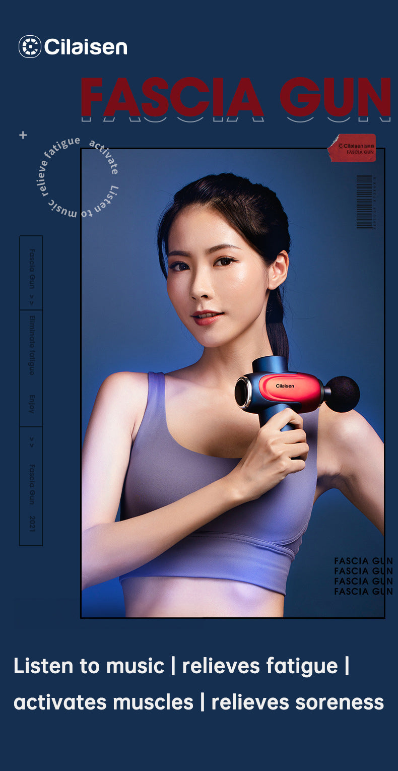 CP‑F10 Fascia Gun — Deep Tissue Massager with 4 Heads & USB‑C