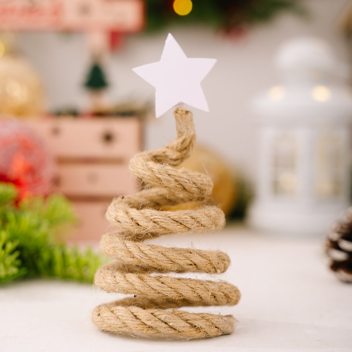 Wooden Bead Christmas Trees for Nordic Tabletop Decor