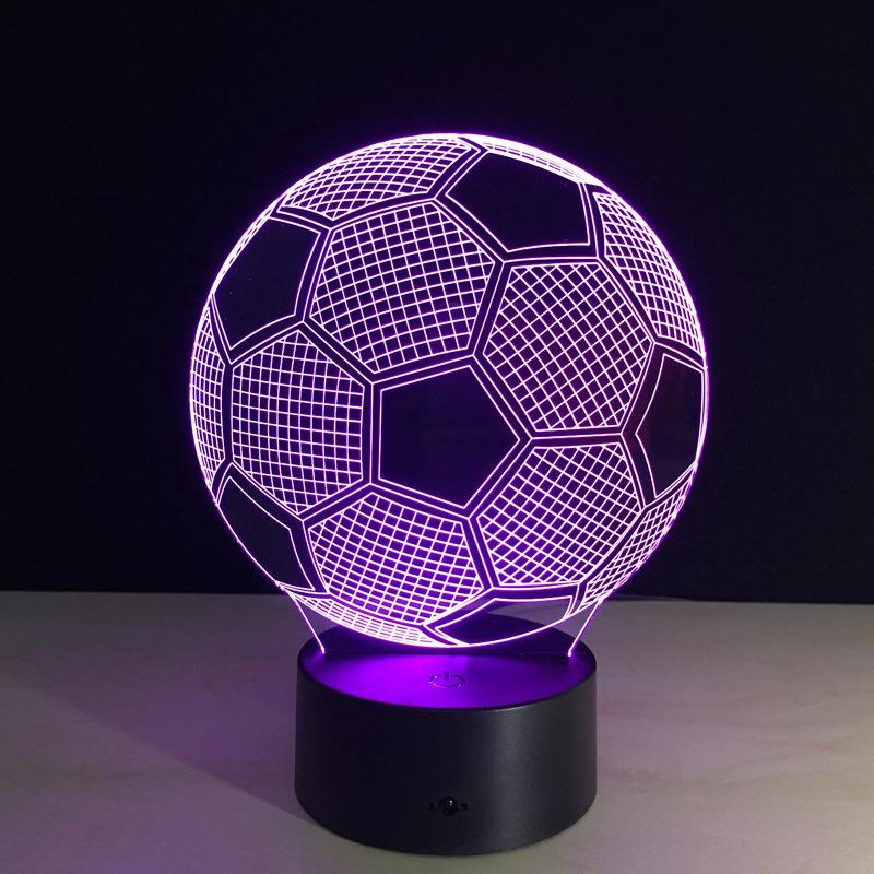 3D Football Night Light with Color-Changing LED Glow