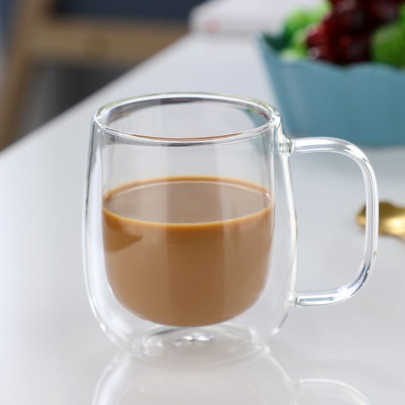 Double Wall Glass Mug With Borosilicate Insulation