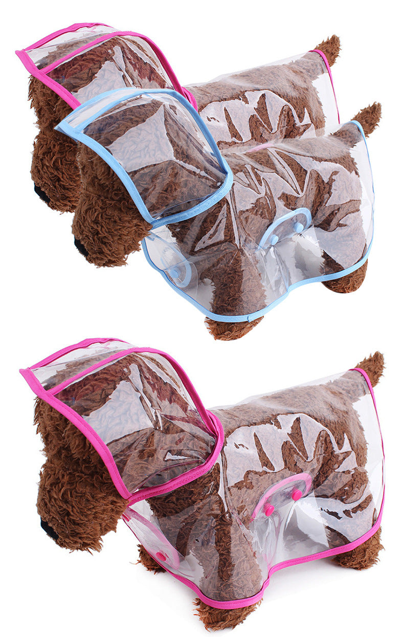 Transparent Dog Raincoat Poncho for Small & Medium Dogs