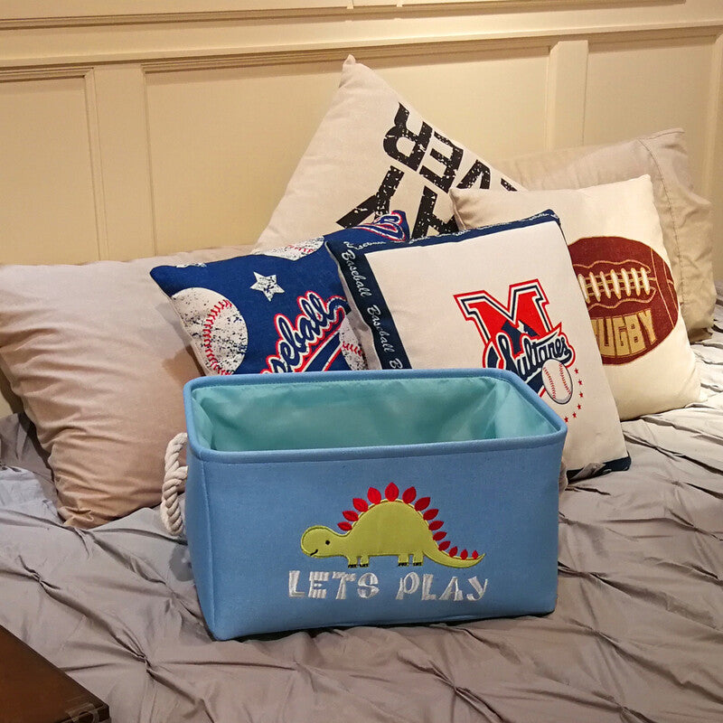Foldable Dinosaur Canvas Toy Storage Basket for Kids' Room