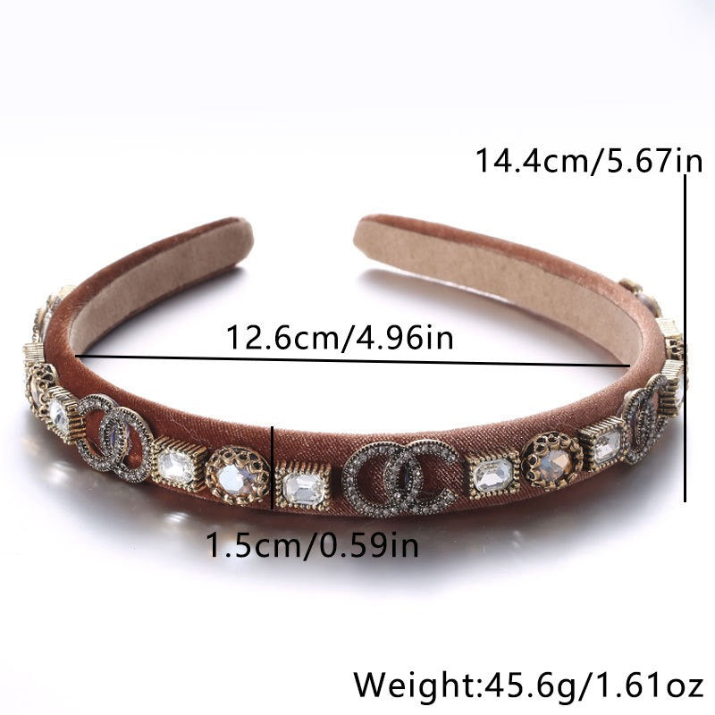 Crystal Velvet Headband for Effortless Elegant Styling