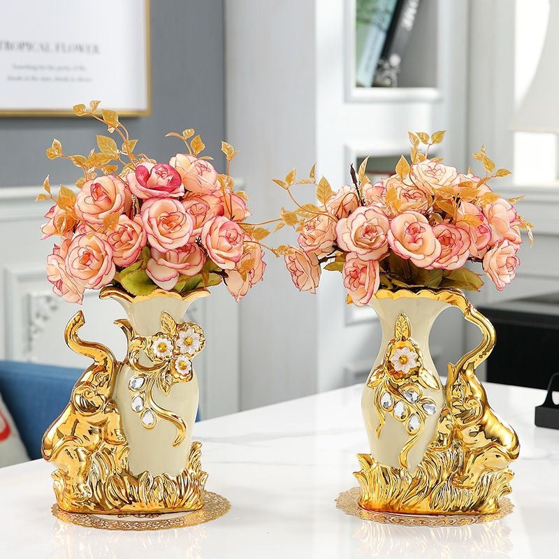 Ceramic Vase Pair for Glamorous Living Room Styling