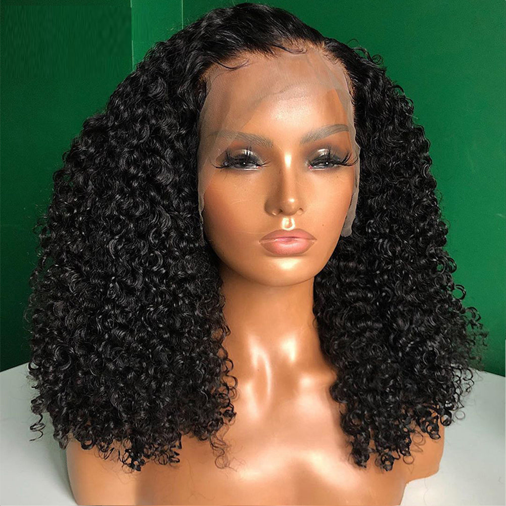 Curly Bob Front Lace Wig With Natural Hairline