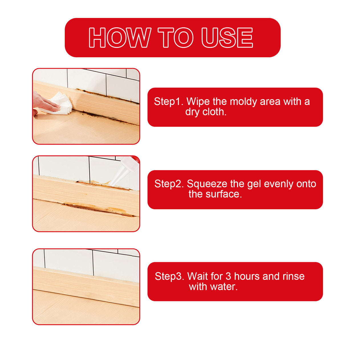Mildew Removal Gel Cleaner for Tile, Grout & Walls