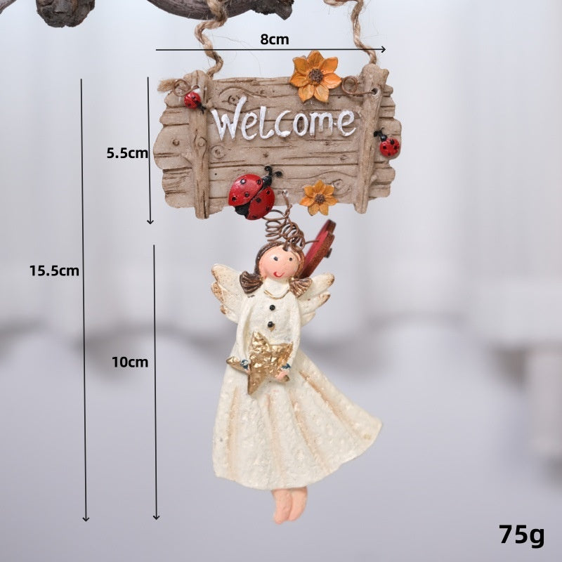 Christmas Welcome Angel Hanging Ornament Door Decor
