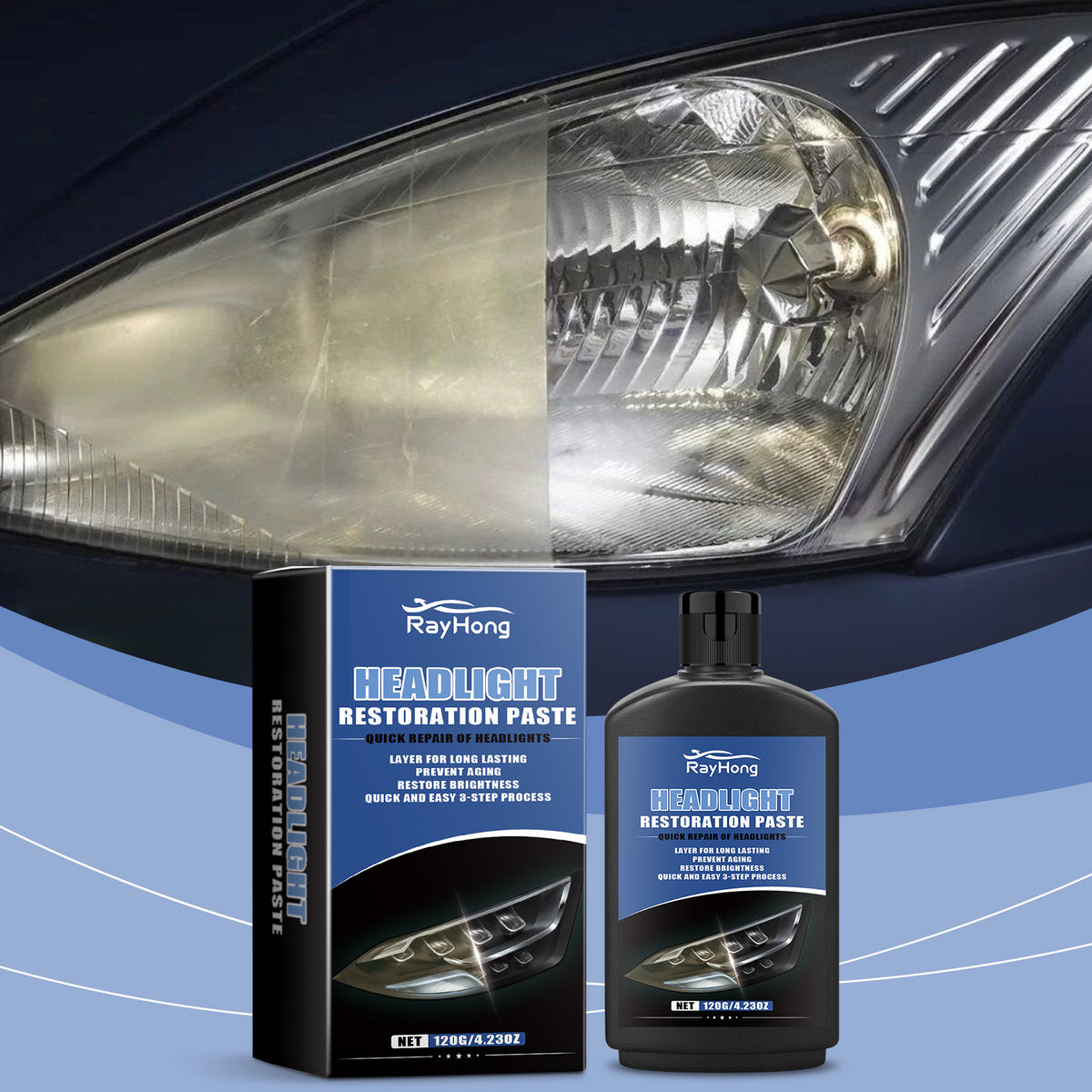 Car Headlight Restoration Cream for Clearer, Brighter Lenses
